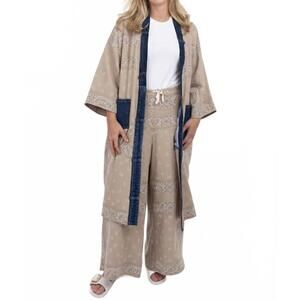 NEW SHANNON PASSERO bandana long cardigan in sand